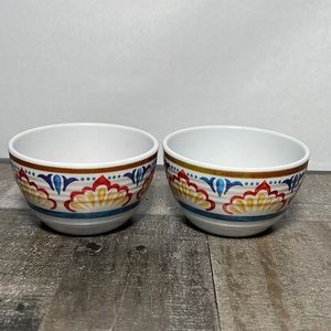 Colorful Melamine Rice Bowls Set of Two